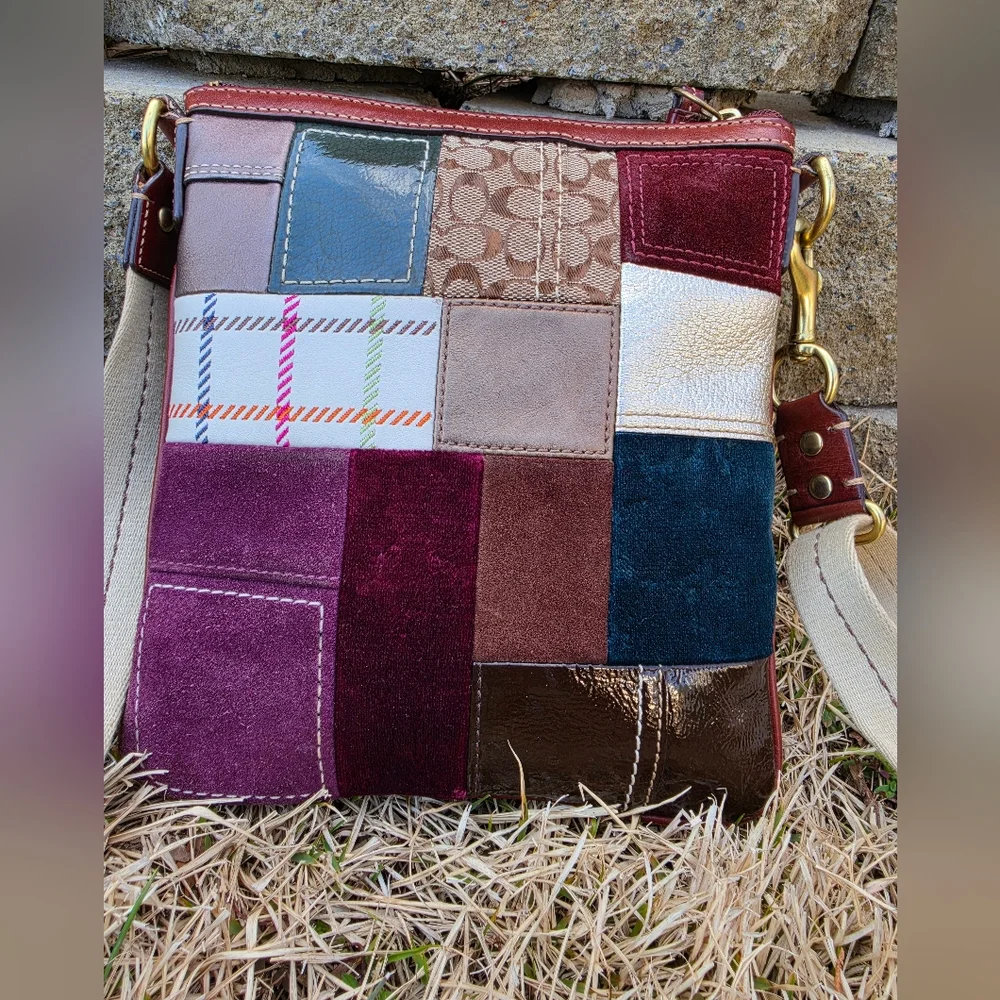 Coach 2007 Holiday Patchwork Crossbody Bag.